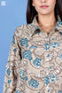 Cotton Silk Oversized Boyfriend Shirt In Floral Block Print
